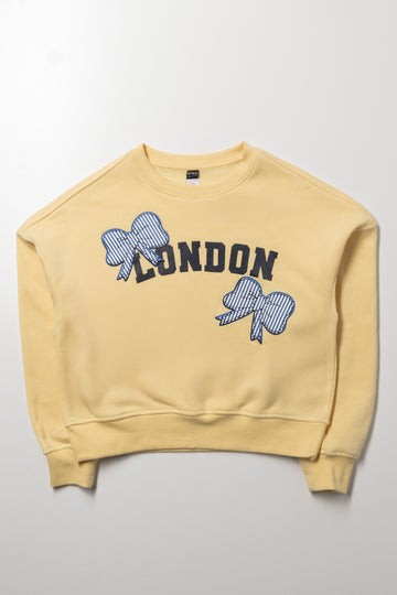 London Bows Crew Neck Tracktop Yellow