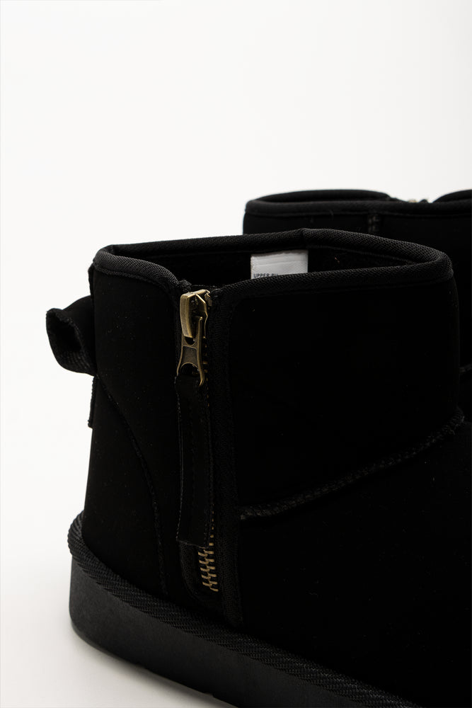 Zip Trim Comfy Boots Black (3)