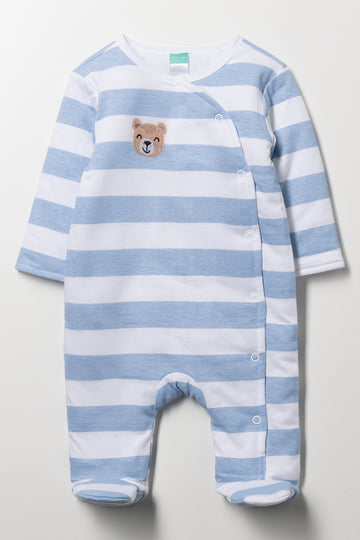Stripe Baby Grow Blue And White