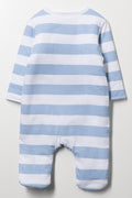 Stripe Baby Grow Blue And White (2)