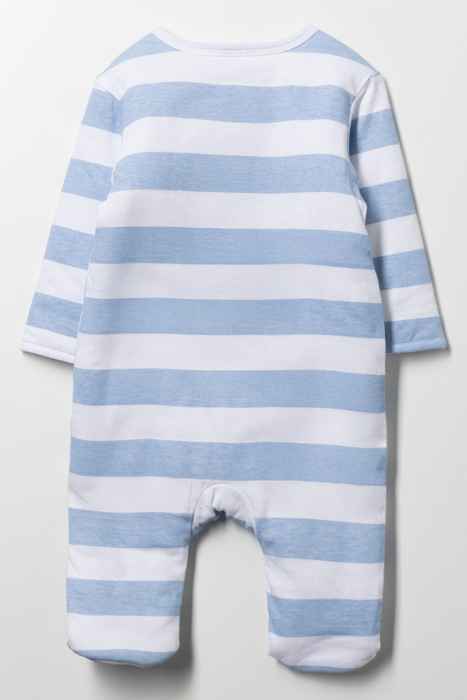 Stripe Baby Grow Blue And White (2)