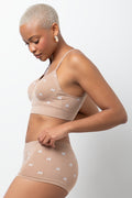 3 Pack Seam Free Boyleg Panties White, Brown & Beige (1)
