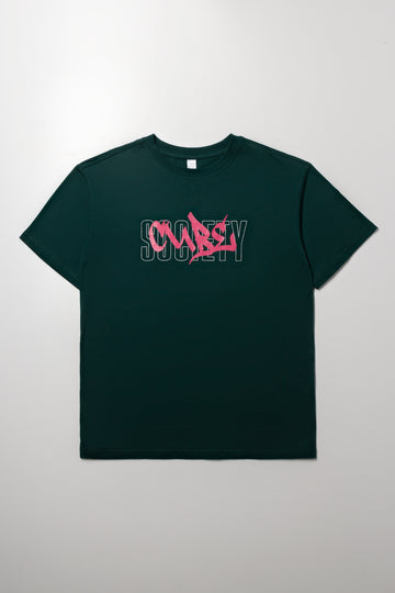 Oversized Graphic T-Shirt Dark Green