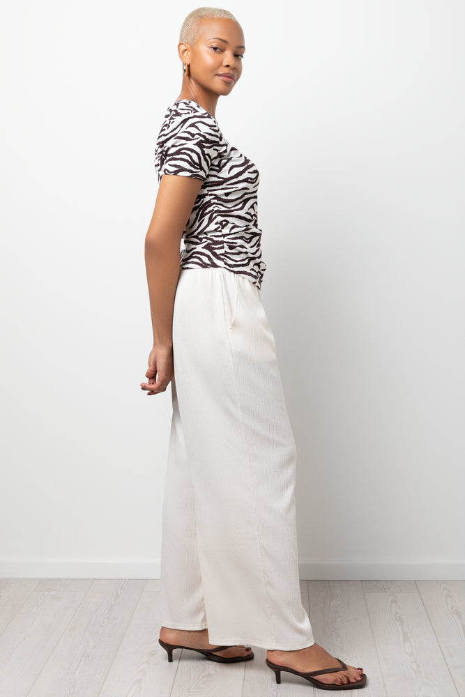 Crinkle Top Zebra Print Black & White