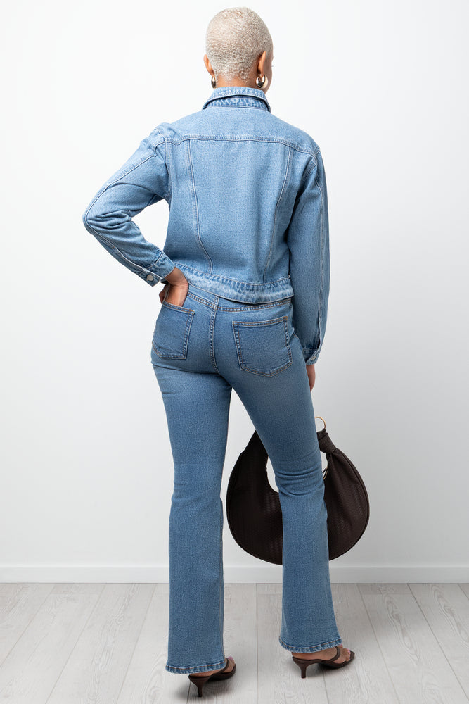 Flare Leg Denim Jeans Blue (2)