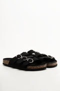 Tripple Buckle Sandals Black