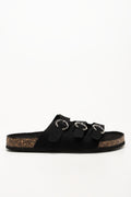 Tripple Buckle Sandals Black (1)