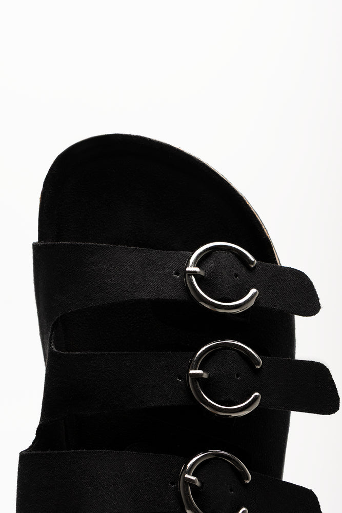 Tripple Buckle Sandals Black (4)