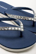 Diamante Flip Flops Navy (2)