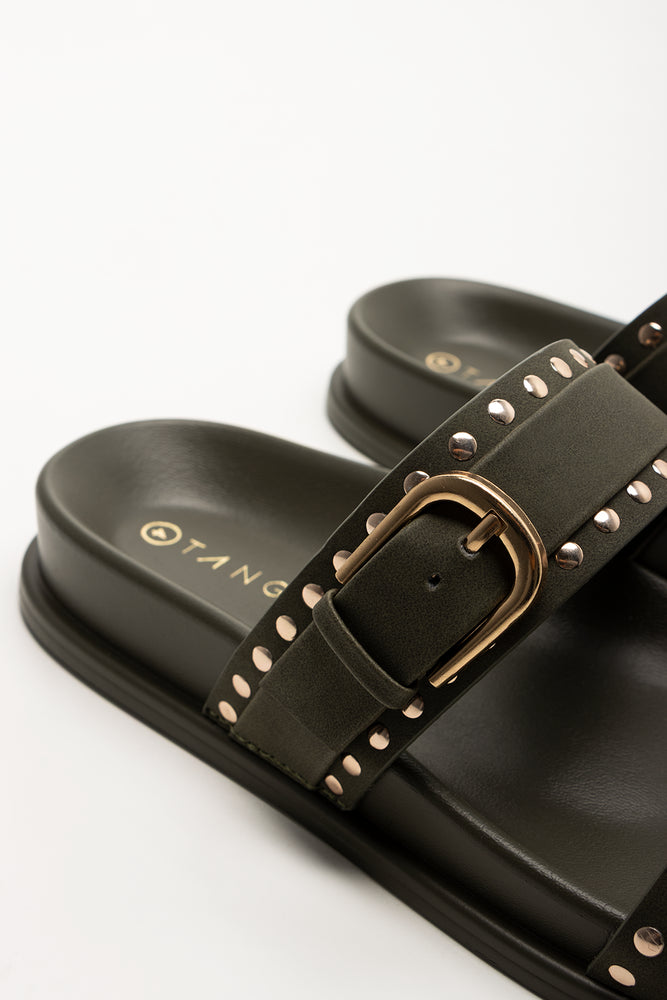 Studded Sandals Dark Green (3)