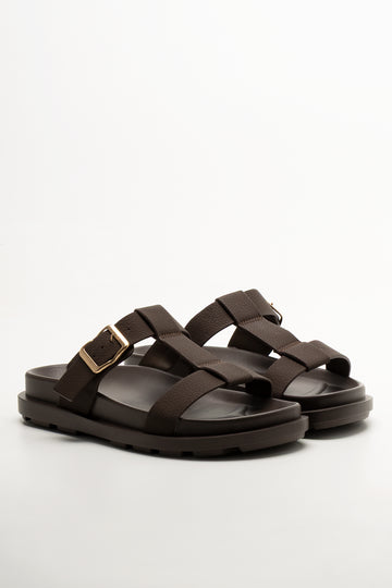 T-Bar Buckle Sandals Chocolate