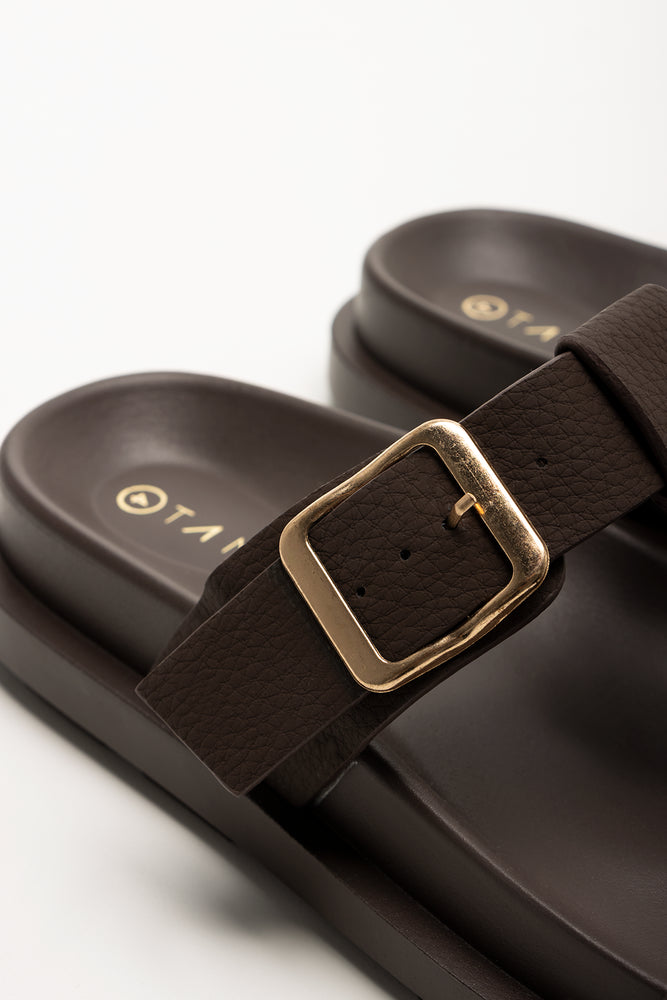 T-Bar Buckle Sandals Chocolate (3)