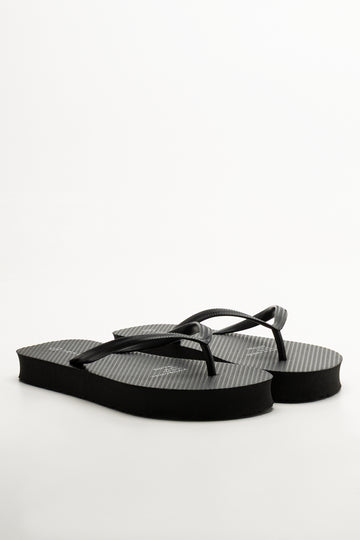 Platform Flip Flops Black