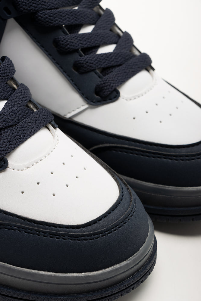 High Top Sneakers Navy And White (2)