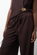 Crinkle Pull On Pants Chocolate (3)