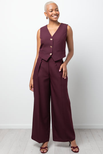 Wideleg Pants Burgundy