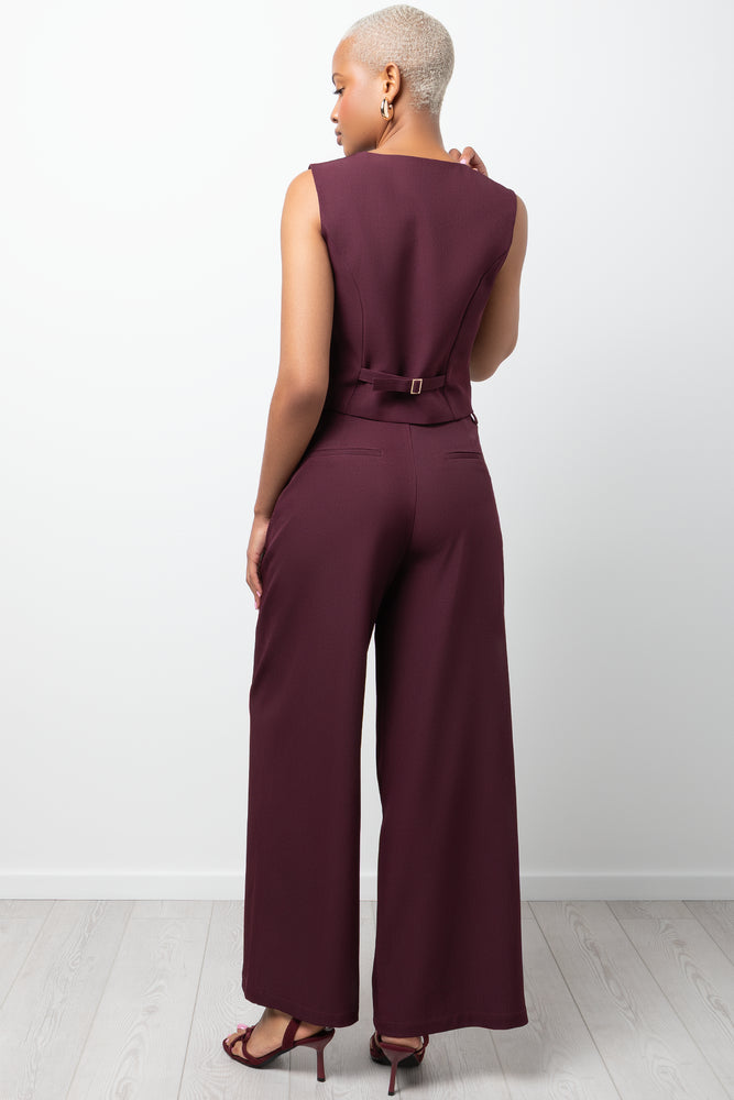 Wideleg Pants Burgundy (2)