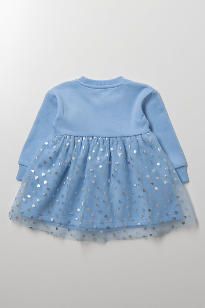 Tulle Skirt Fleece Dress Blue (2)