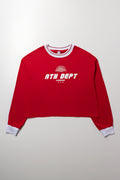 Oversized Long Sleeve T-Shirt Red