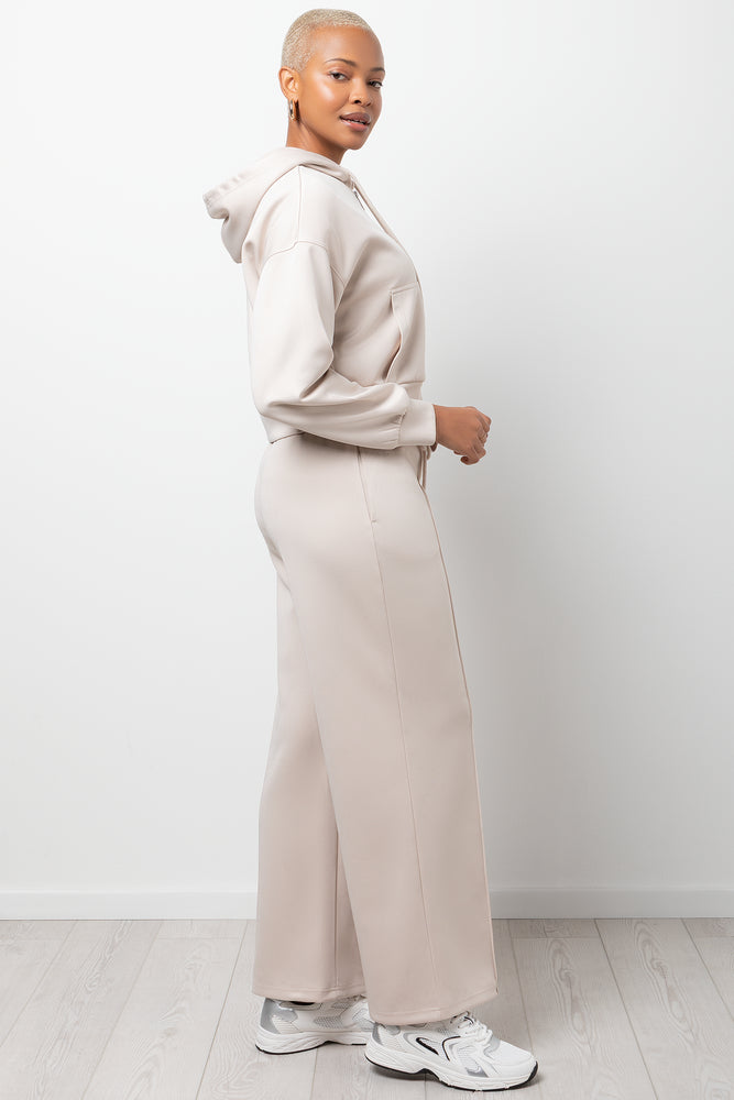 Cropped Zip Through Hoodie Natural (1)