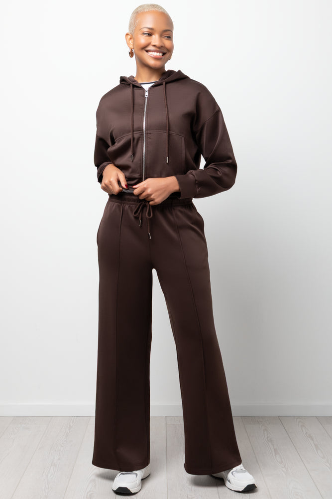 Wideleg Knit Jogger Brown