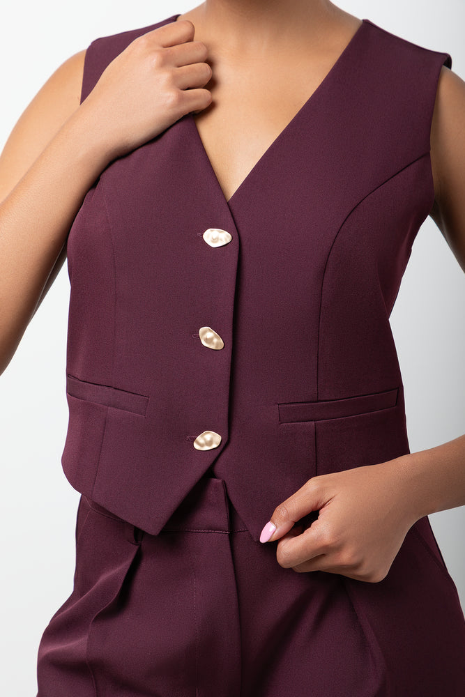 Waistcoat Burgundy (3)