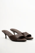 Kitten Heel Mule Sandal Brown