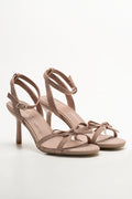 Bow Strap Heel Sandals Natural