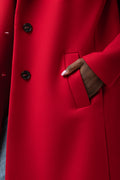 Single Breasted Melton Coat Red (3)