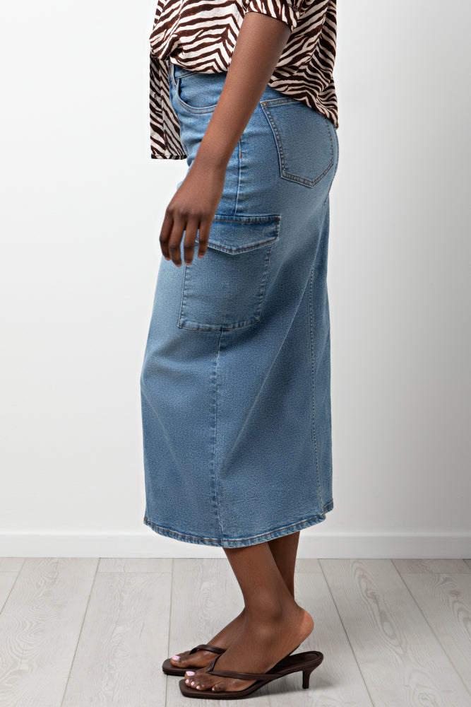 Utility Denim Skirt Blue (1)