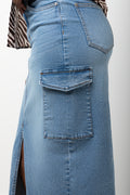 Utility Denim Skirt Blue (3)