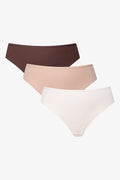 3 Pack Brazilian Rib Panties Natural
