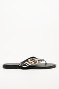 Thong Mule with Buckle Black (1)
