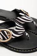 Thong Mule with Buckle Black (2)