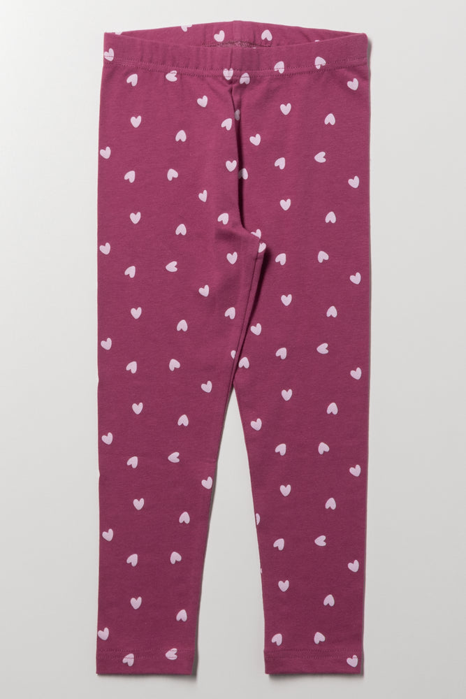 Heart Leggings Berry
