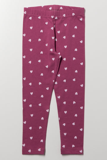 Heart Leggings Berry