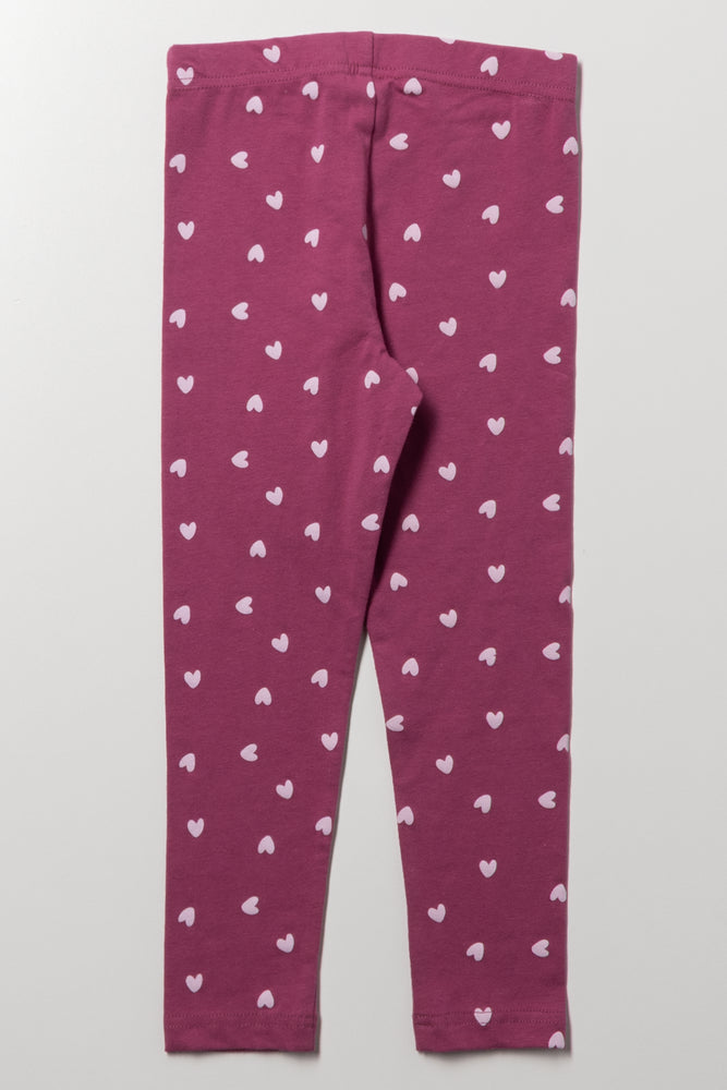Heart Leggings Berry (2)