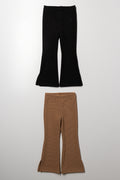 2 Pack Flare Leggings Natural And Black