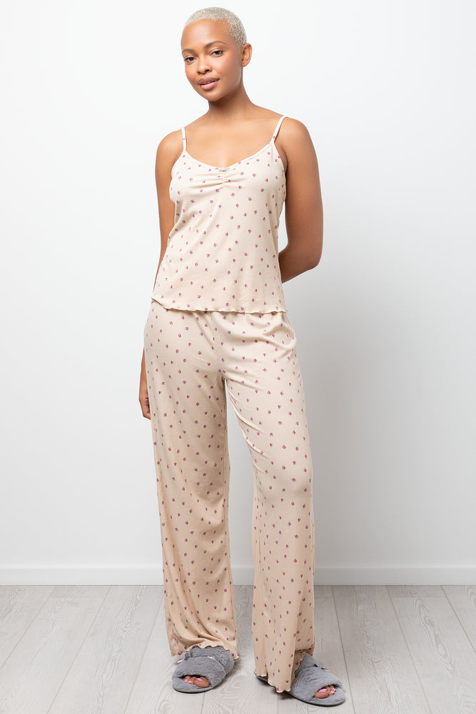 Ditsy Cami Pyjama Set Natural