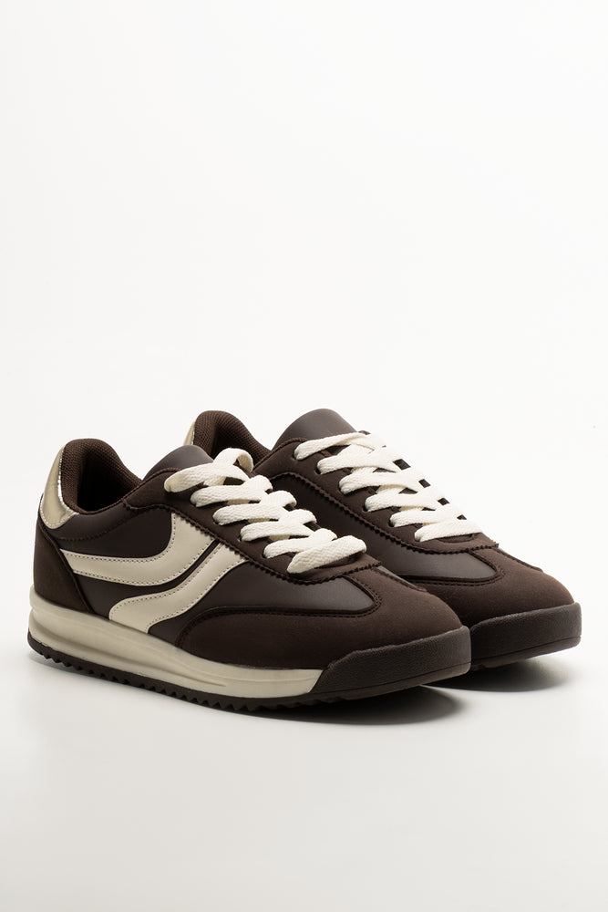Retro Sporty Trainers Brown