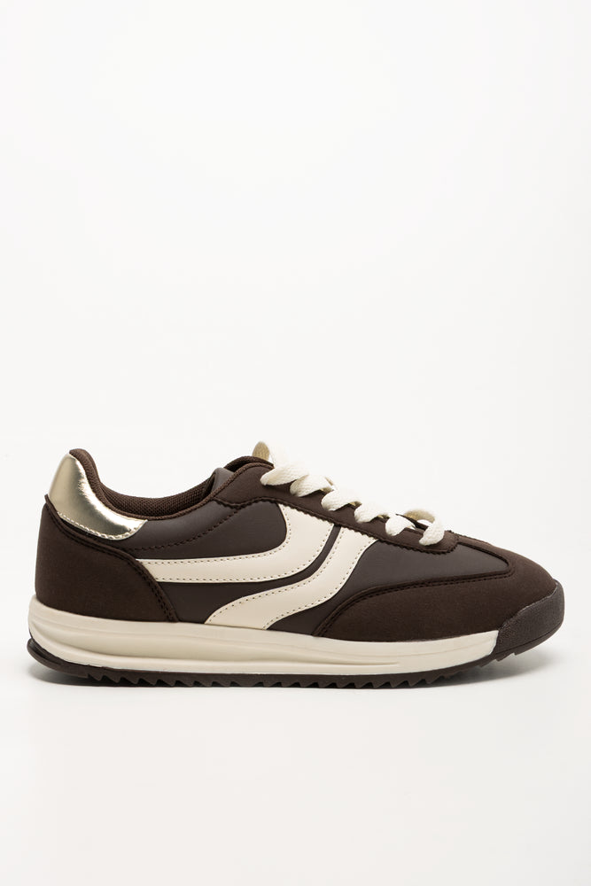 Retro Sporty Trainers Brown