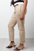 Belted Chino Pants Natural (1)