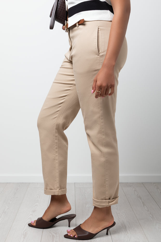 Belted Chino Pants Natural (1)