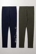 2 Pack Leggings Navy And Fatigue