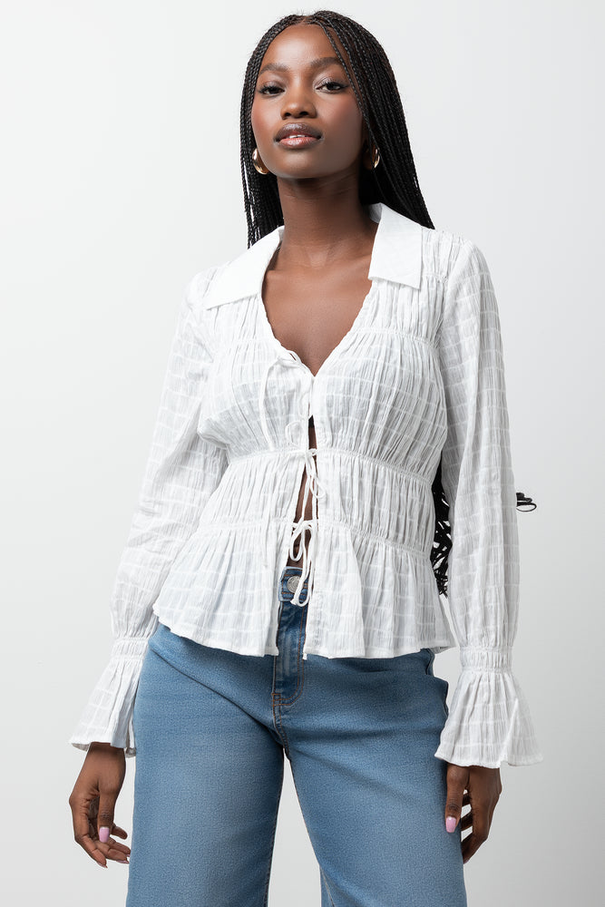 Front Tie Top White | Tops & T-Shirts | Ackermans