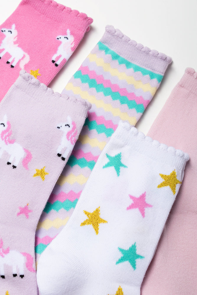 5 Pack Anklet Socks Multicolour (1)