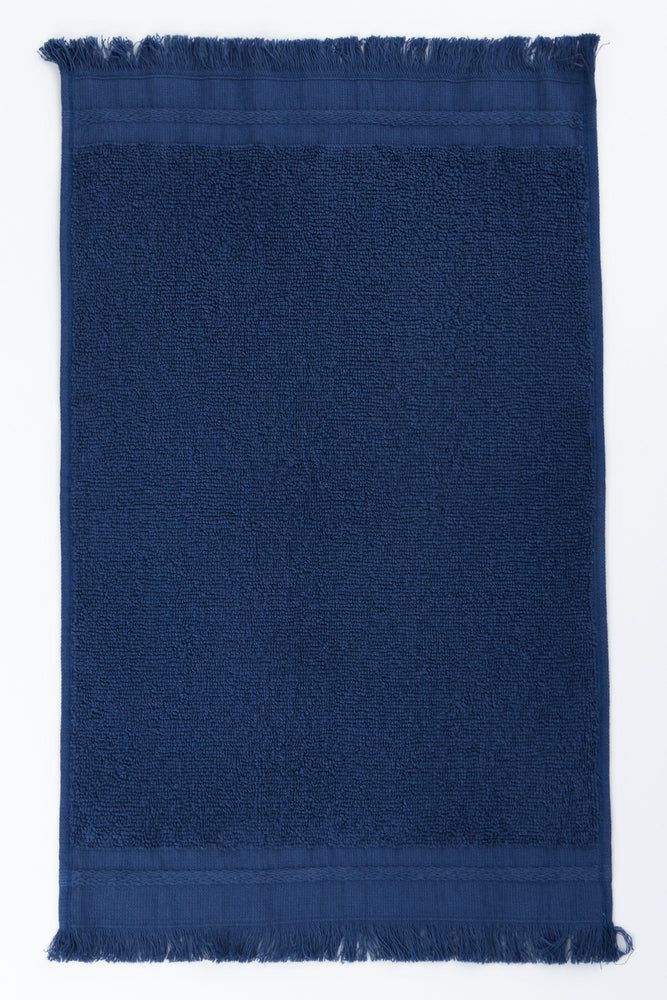 Indigo Fringed Cotton Guest Towel (1)