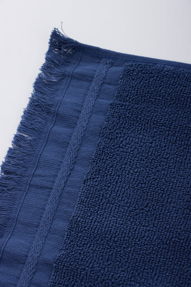 Indigo Fringed Cotton Guest Towel (2)