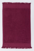 Burgundy Fringed Guest Towel