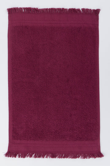 Burgundy Fringed Guest Towel